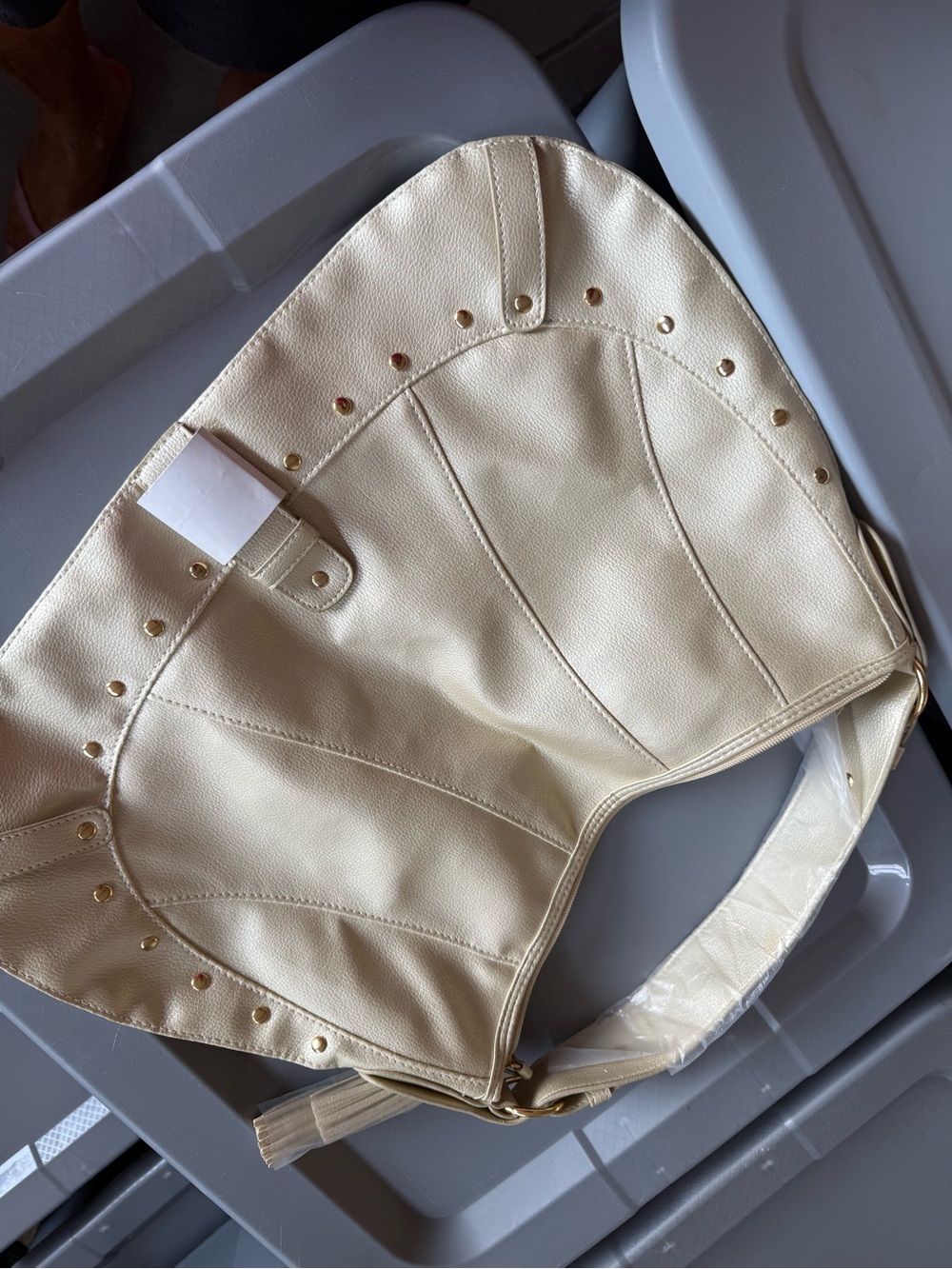 Cream Women's Faux Leather High Purse